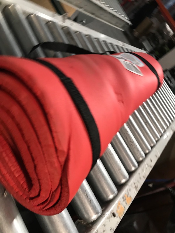 Photo 2 of **BENT/DIRTY FROM SHIPPING** BalanceFrom All Purpose 1/2-Inch Extra Thick High Density Anti-Tear Exercise Yoga Mat with Carrying Strap and Yoga Blocks Red Mat Only