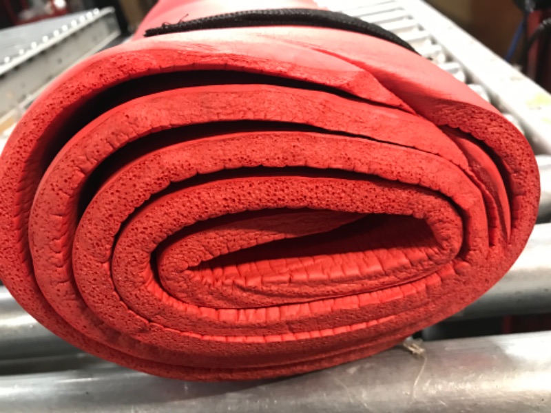 Photo 4 of **BENT/DIRTY FROM SHIPPING** BalanceFrom All Purpose 1/2-Inch Extra Thick High Density Anti-Tear Exercise Yoga Mat with Carrying Strap and Yoga Blocks Red Mat Only