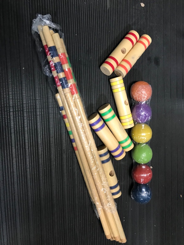 Photo 4 of **MISSING WIRE GOALS** [FOR PARTS]
TUAHOO 28In Six Player Croquet Set with Wooden Mallets for Adults Families Kids Outdoor Games Giant Yard Game 