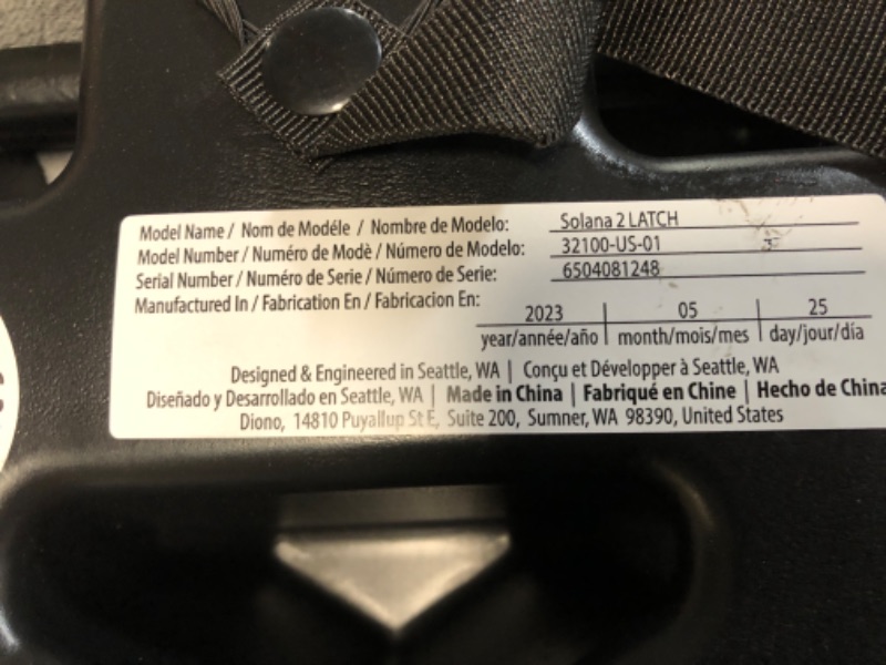 Photo 3 of Diono Solana 2 XL 2022, Dual Latch Connectors, Lightweight Backless Belt-Positioning Booster Car Seat, 8 Years 1 Booster Seat, Black NEW! LATCH Connect Single Black