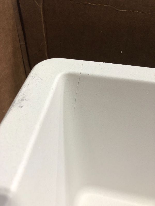 Photo 6 of ***DAMAGED - CRACKED - SEE PICTURES***
Elkay Quartz Classic ELGRU13322WH0 White Single Bowl Undermount Sink