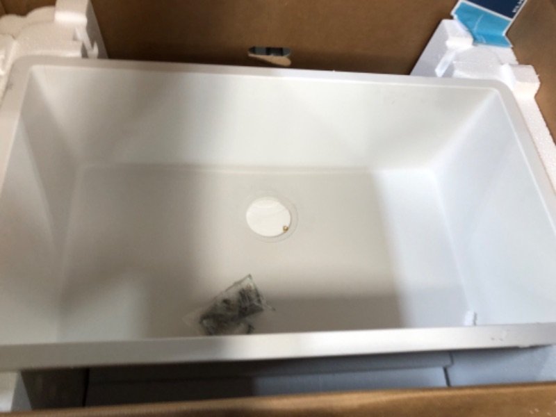 Photo 3 of ***DAMAGED - CRACKED - SEE PICTURES***
Elkay Quartz Classic ELGRU13322WH0 White Single Bowl Undermount Sink