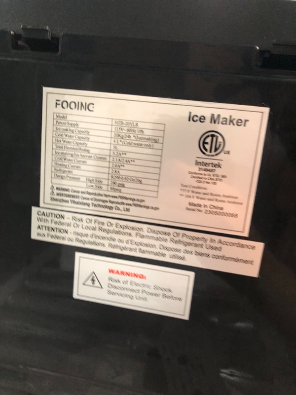 Photo 6 of *SEE NOTES* Ice Maker Machine Countertop, 3 in 1 Portable Ice Maker with Hot/Cold Water Dispenser, 12 Cubes in 7 Mins Stainless Steel Nugget Ice Maker, 44Lbs in 24H Ice Cube Maker for Home Bar/Camping/RV Bullet Ice - 44lbs Stainless Steel 1