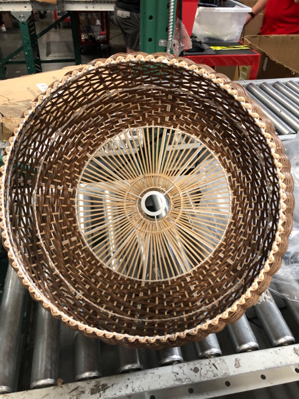 Photo 5 of *USED* Arturesthome Rattan Pendant Lights, Wicker Chandelier Boho Basket Lighting Fixture, Natural Woven Hanging Lamp for Kitchen Island Sink Coffee 40cmx40cm