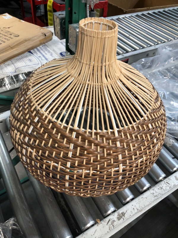 Photo 3 of *USED* Arturesthome Rattan Pendant Lights, Wicker Chandelier Boho Basket Lighting Fixture, Natural Woven Hanging Lamp for Kitchen Island Sink Coffee 40cmx40cm