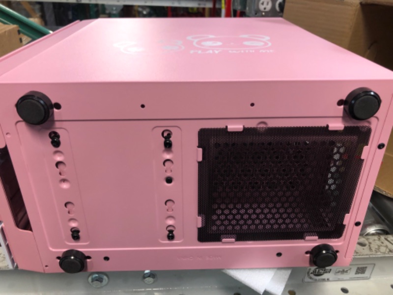 Photo 2 of SZD OMG Micro-ATX Tower PC Gaming Case with Magnetic Design Dust Filter, Tempered Glass Side Panel, (Pink)