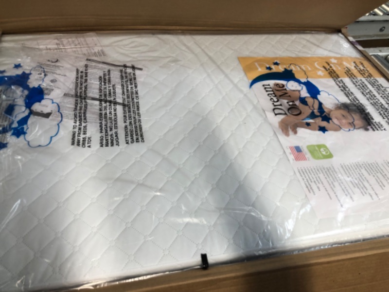 Photo 2 of Dream On Me Holly 3” Fiber Portable, Greenguard Gold Certified, Waterproof Vinyl Cover, Lightweight Mini Crib Mattress, White