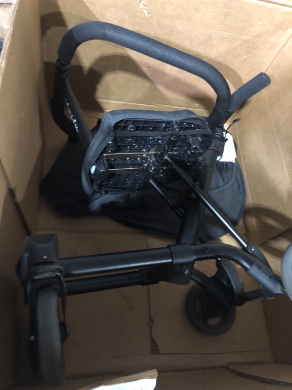 Photo 3 of **USED PRIOR, DAMAGE TO SUPPORT BEAM** FOR PARTS ONLY Dream On Me Lightweight and Compact Coast Rider Stroller with Canopy Included and One-Hand Easy Fold, Adjustable Handles and Soft-Ride Wheels, Black