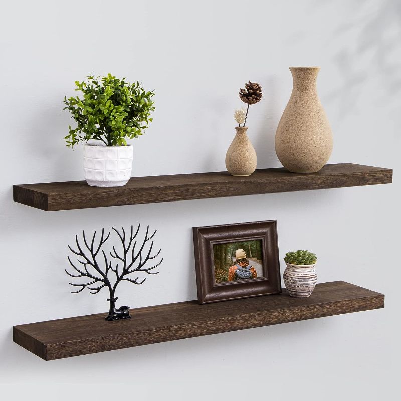 Photo 1 of 
Floating Shelves, 36 Inch Wall Shelf Set of 2, Rustic Wood Shelves for Wall 