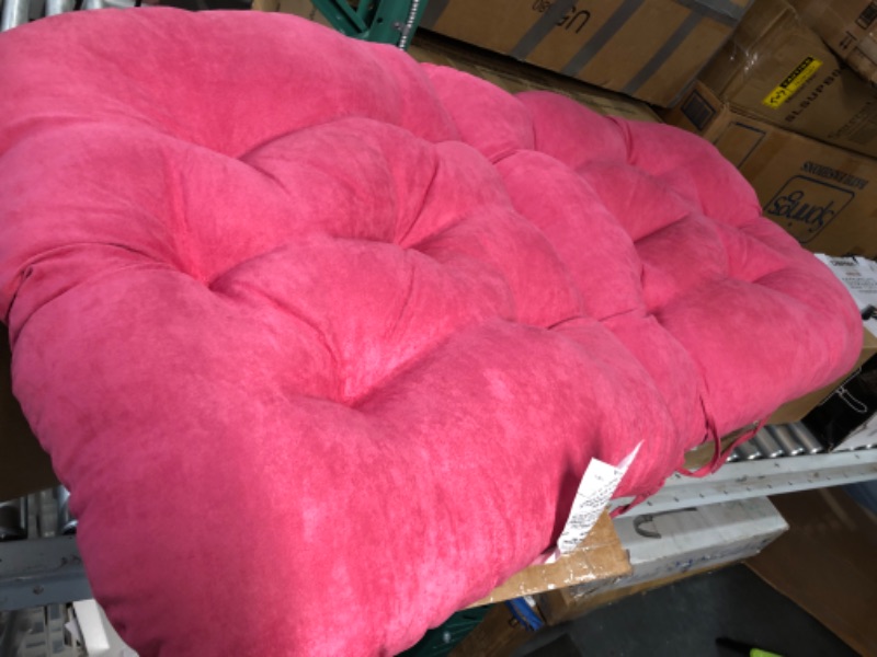 Photo 2 of * cushion only * no frame * please see all images *
Blazing Needles Microsuede Tufted High Back Chair Cushion, 48" x 24", Berry Berry 