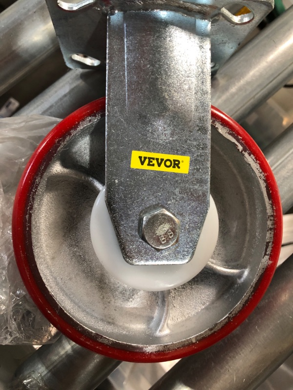 Photo 4 of VEVOR Caster Wheels Set of 4, 6" Heavy Duty Casters (2 Rigid and 2 Swivel Casters with Side Brake) 