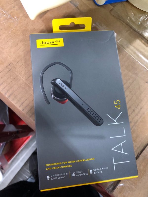 Photo 3 of Jabra Talk 45 Bluetooth Headset for High Definition Hands-Free Calls with Dual Mic Noise Cancellation, 