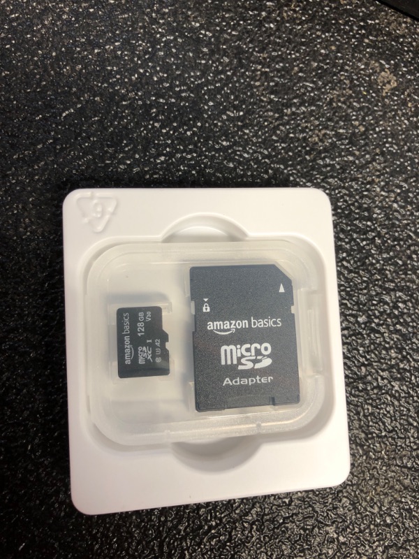 Photo 2 of Amazon Basics microSDXC Memory Card with Full Size Adapter, A2, U3, Read Speed up to 100 MB/s, 128 GB 128GB