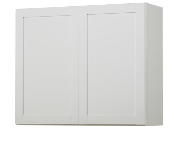 Photo 1 of (MINOR DAMAGE) Diamond NOW Arcadia 36-in W x 30-in H x 12-in D White Door Wall Fully Assembled Cabinet (Recessed Panel Shaker Door Style)