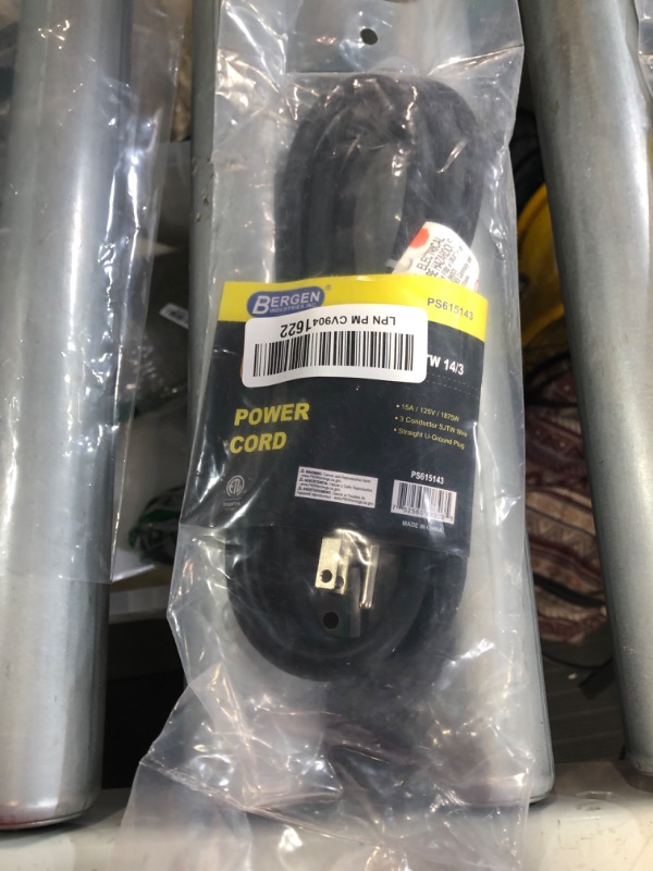 Photo 2 of ( 2 PACK) Bergen Industries Inc PS615143 3-Wire Appliance and Power Tool Cord,