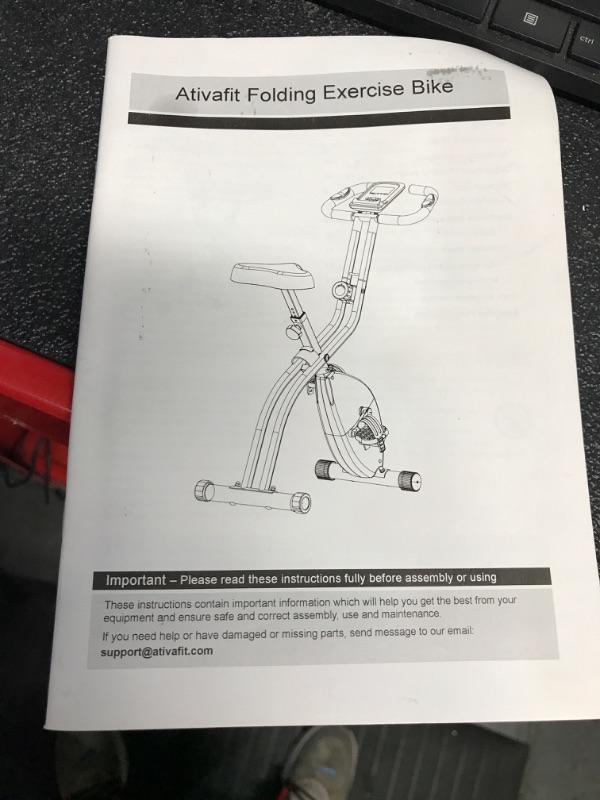 Photo 2 of [READ NOTES, FOR PARTS]
ATIVAFIT Exercise Bike Foldable Fitness Indoor Cycling Bike