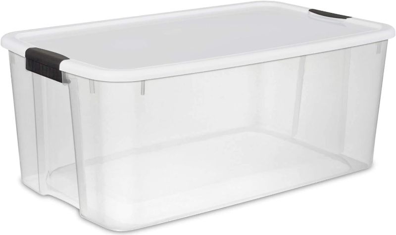 Photo 1 of **NO LIDS** Sterilite 116 Quart Ultra Latch Storage BOX, Clear