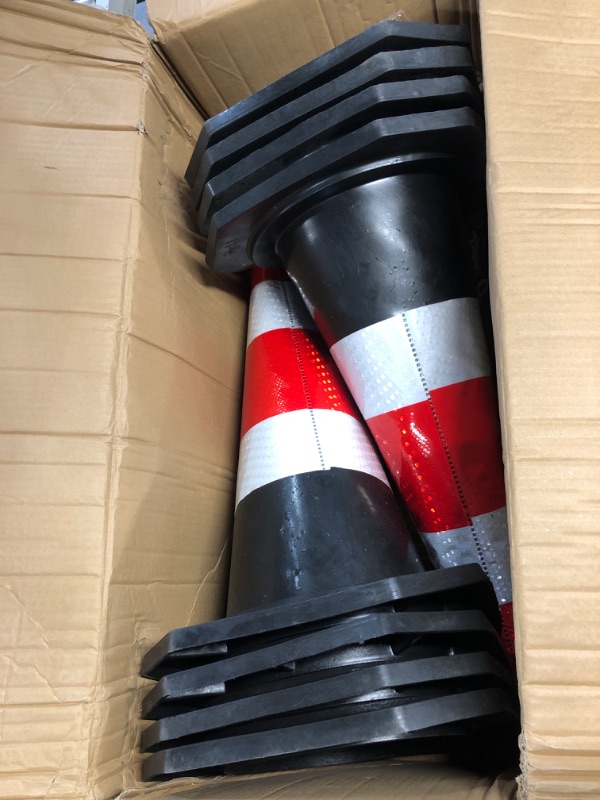 Photo 2 of [8Pack] Traffic Cones 28 Inch with 40FT Rope,3.8 LBS Heavy-Duty Flexibility Rubber Road Cones