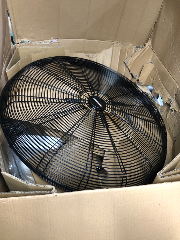 Photo 2 of **BOX IS DAMAGED, FAN IS FINE** OEMTOOLS 24 Inch Outdoor Oscillating Wall Mount Fan, 6800 CFM Max. Industrial Wall Fan, 90 Degree Outdoor Wall Mount Oscillating Fan