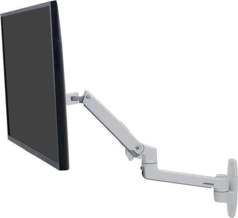 Photo 1 of Ergotron – LX Single Monitor Arm, VESA Desk Mount – for Monitors Up to 34 Inches, 7 to 25 lbs – White White 8 Inch Pole