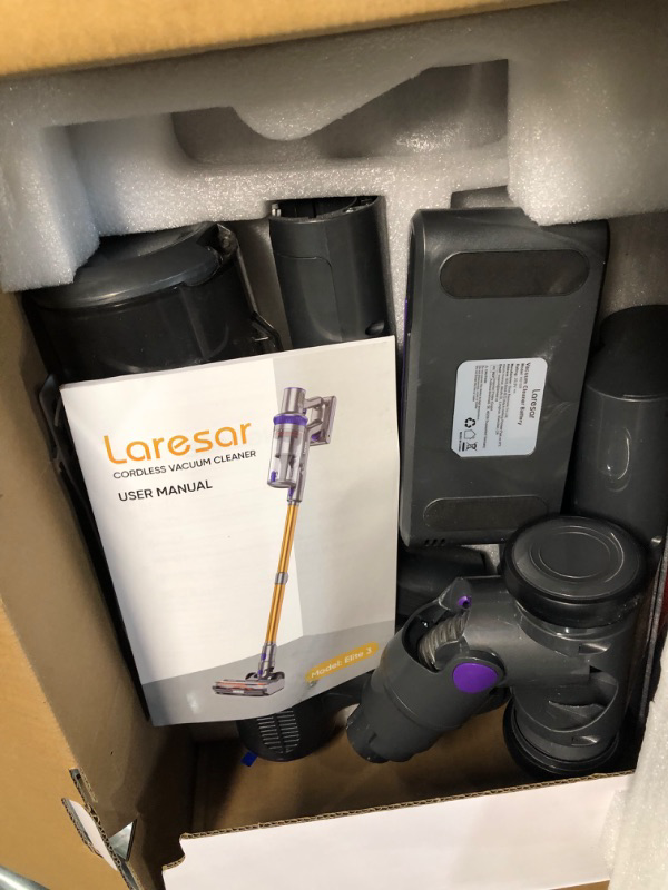 Photo 3 of * item used * minor damage *
Laresar Cordless Vacuum Cleaner, 400W/33000pa Stick Vacuum Cleaner 