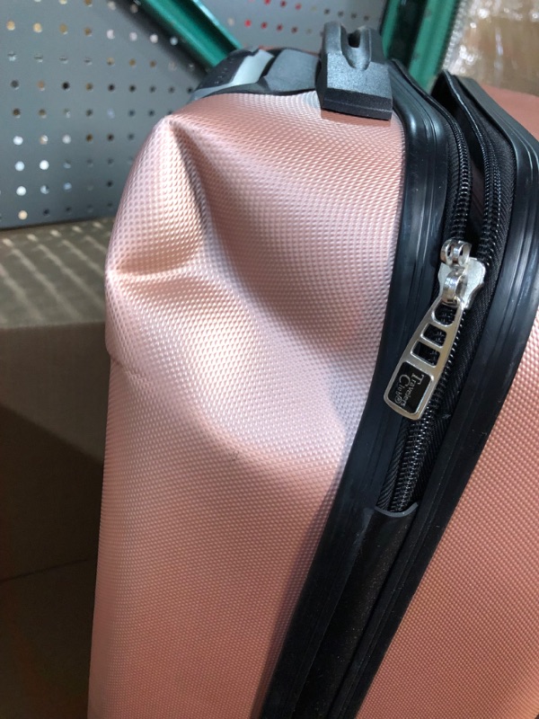 Photo 4 of **HAS DENT** Travelers Club Cosmo Hardside Spinner Luggage, Rose Gold, Carry-On 20-Inch 