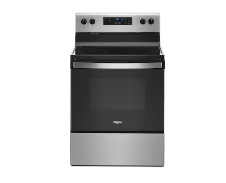 Photo 1 of **POWER LINES ARE CUT SAYS NON FUNCTIONAL**Whirlpool 30-in Smooth Surface 4 Elements 5.3-cu ft Freestanding Electric Range (Stainless Steel)
Item #1678247

Model #WFE320M0JS