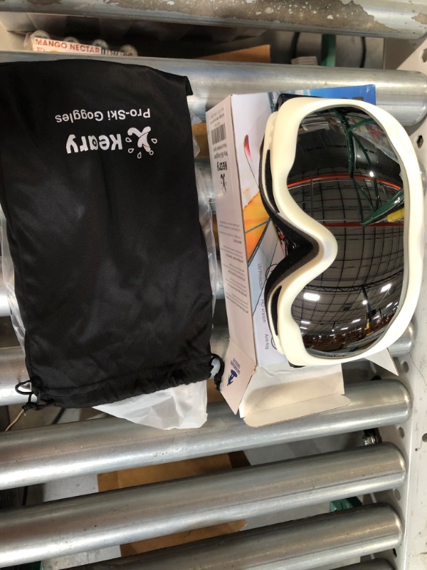 Photo 3 of 3pk - Keary Youth Ski Goggles White + Silver 