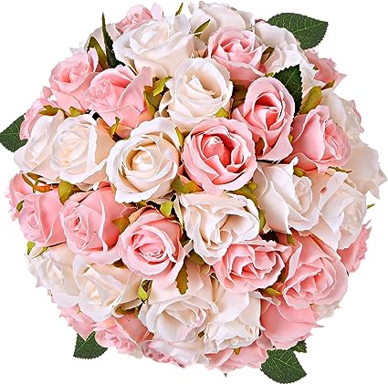 Photo 1 of 2pk - 48 Heads Rose Artificial Flower Bouquets + Gift for Mom