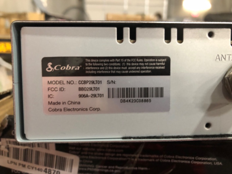 Photo 5 of **SEE NOTES*8
Cobra 29 LTD Professional CB Radio - Easy to Operate Emergency Radio, Instant Channel 9, 4-Watt Output, Full 40 Channels, Adjustable Receiver and SWR Calibration, Dual-Mode AM/FM Access, Black 29 LTD AM/FM Radio