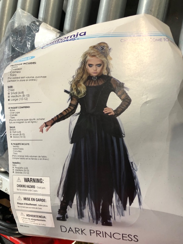 Photo 2 of Dark Princess Costume for Kids Large Black