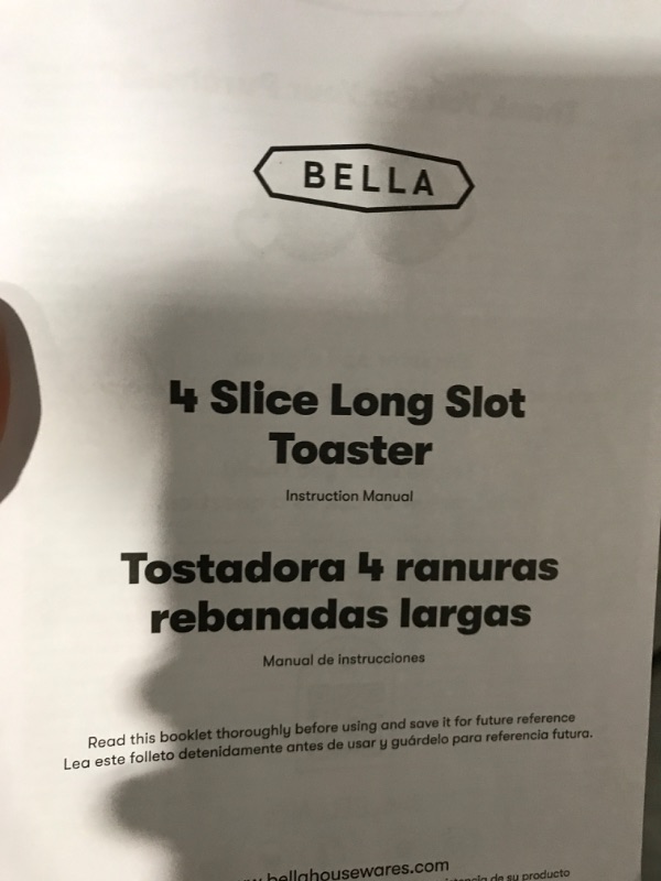 Photo 4 of [READ NOTES]
BELLA 4 Slice Long Slot Toaster, Stainless Steel and Black Stainless Steel & Black