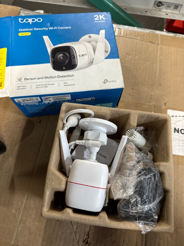 Photo 2 of TP-Link Tapo 2K Security Camera Outdoor Wired, IP66 Weatherproof, Motion/Person Detection, Built-in Siren w/ Night Vision, Cloud/SD Card Storage, 2-Way Audio, Works w/ Alexa & Google Home (Tapo C310)