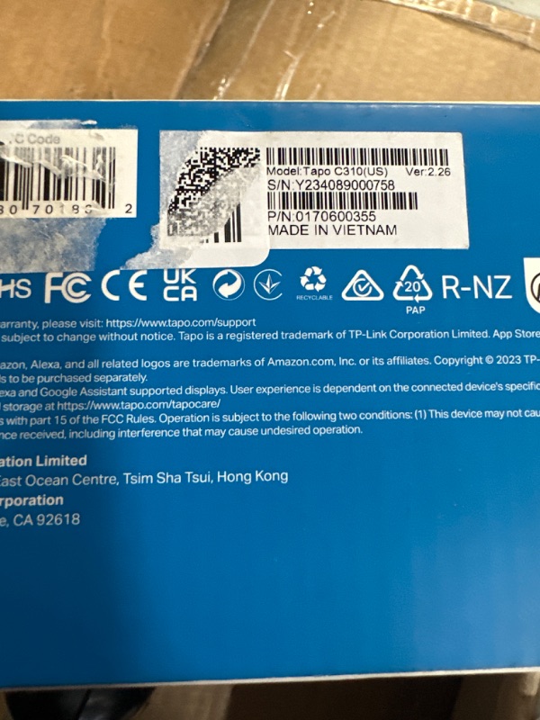 Photo 3 of TP-Link Tapo 2K Security Camera Outdoor Wired, IP66 Weatherproof, Motion/Person Detection, Built-in Siren w/ Night Vision, Cloud/SD Card Storage, 2-Way Audio, Works w/ Alexa & Google Home (Tapo C310)