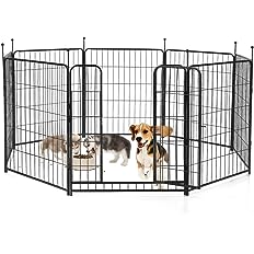 Photo 1 of * USED * 
PawGiant Dog Fence Playpen 8Panels 32” Dog Pen Indoor Outdoor for Small/Medium/Large Dogs, Metal Pet Dog Puppy Cat Play Pen Exercise Fencing Gate Crate Cage Outside for RV, Camping, Yard, Garden