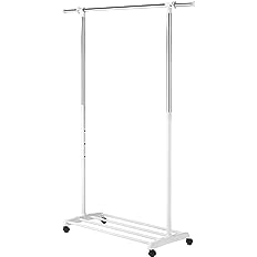 Photo 1 of  Adjustable Garment Rack - Rolling Clothes Organizer - White