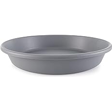 Photo 1 of 16 Inch Round Plastic Classic Plant Saucer - Indoor Outdoor Plant Trays for Pots - 16"x16"x3" Warm Gray