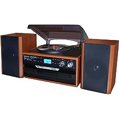 Photo 1 of * USED * 
Boytone BT-24MB Bluetooth Classic Style Record Player Turntable with AM/FM Radio, CD/Cassette Player, 2 Separate Stereo Speakers, Record from Vinyl, Radio, and Cassette to MP3, SD Slot, USB, AUX.