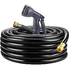 Photo 1 of * USED * 
JARDINTUBE Heavy Duty Garden Hose 5/8 inch x 50 Ft, Premium Rubber Water Hose,Kink Resistant,Brass Fitting,