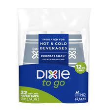 Photo 2 of  Dixie To Go Perfectouch Paper Cups and Lids Combo Pack of 22 Count,