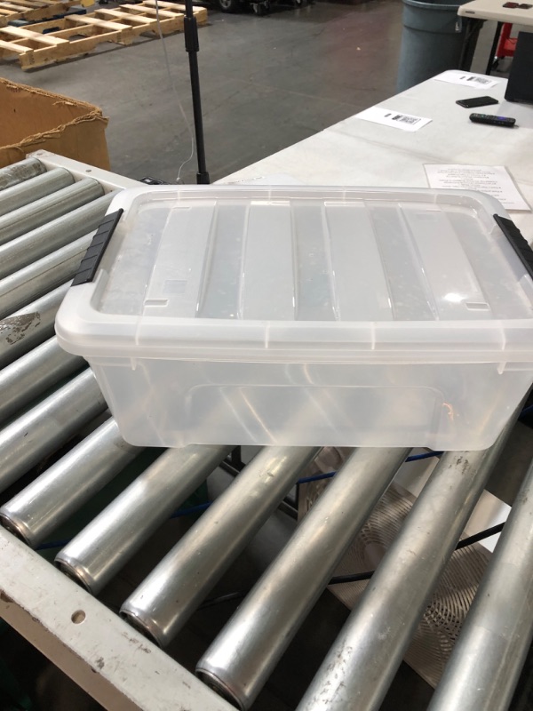 Photo 2 of 12 Quart Stackable Plastic Storage Bins with Lids and Latching Buckles