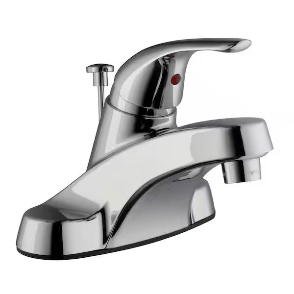 Photo 1 of GLACIER BAY 1007 969 677 ARAGON 4 IN. CENTERSET SINGLE-HANDLE LOW-ARC BATHROOM FAUCET IN POLISHED CHROME