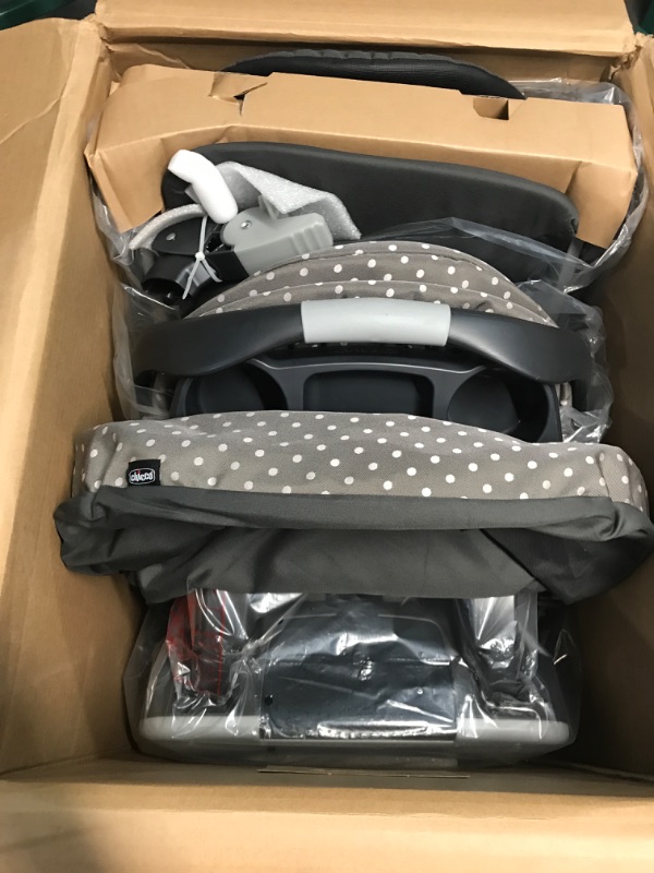 Photo 5 of Chicco Bravo 3-in-1 Trio Travel System, Bravo Quick-Fold Stroller with KeyFit 30 Infant Car Seat and Base, Car Seat and Stroller Combo | Calla/Grey Calla Bravo