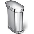 Photo 1 of * DAMAGED * 
simplehuman 45 Liter / 12 Gallon Slim Hands-Free Kitchen Step Trash Can, Brushed Stainless Steel