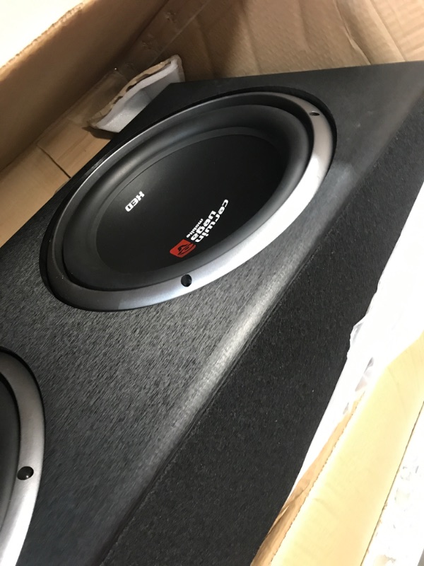 Photo 3 of Cerwin-Vega XE12DV XED Series Dual 12 Inch Loaded Subwoofer Enclosure with 1600W Max Power, 450 Watts RMS, Black