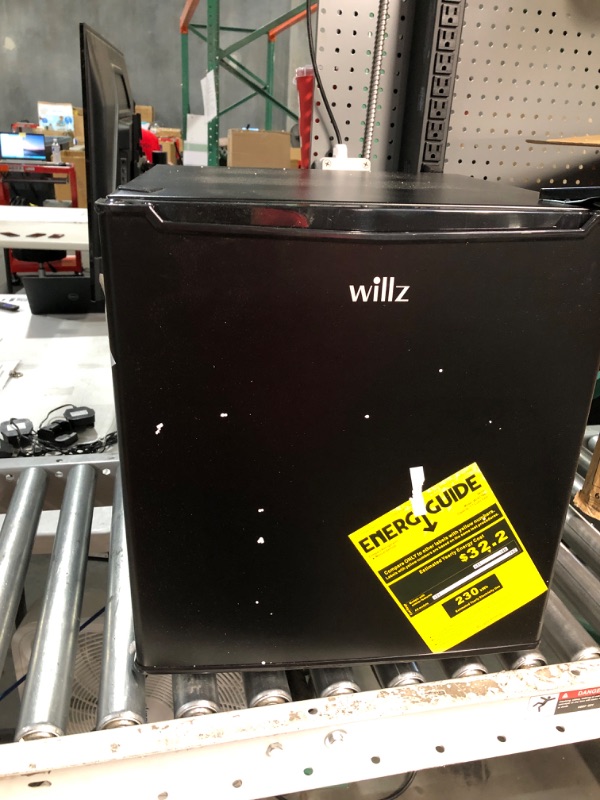 Photo 3 of * DAMAGED * 
Willz WLR17BK Compact Refrigerator, 1.7 Cu.Ft Single Door Fridge, Adjustable Mechanical Thermostat with Chiller, 1 Coated Wire Slide-Out Shelf, 1 Power Cord, Black