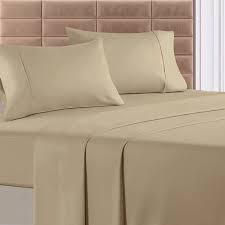 Photo 1 of * USED * 
4PC BED SHEET SET BEIGE (KING) 