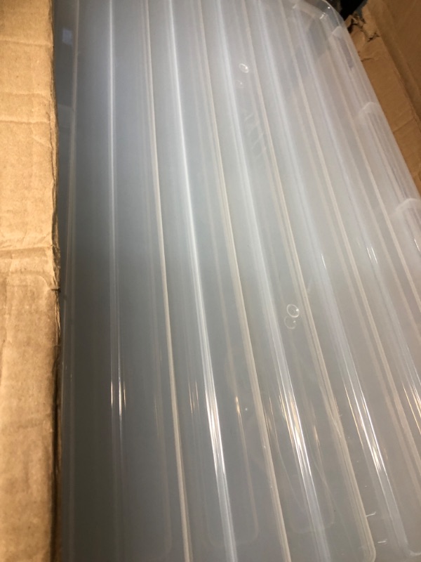 Photo 1 of [FOR PARTS, READ NOTES]
IRIS USA 91 Qt. Plastic Storage Container Bin with Secure Lid and Latching Buckles, 4 pack