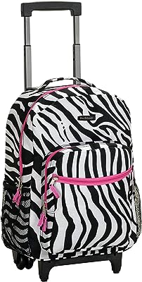 Photo 2 of (USED) Rockland Double Handle Rolling Backpack, Pink Chevron, 17-Inch