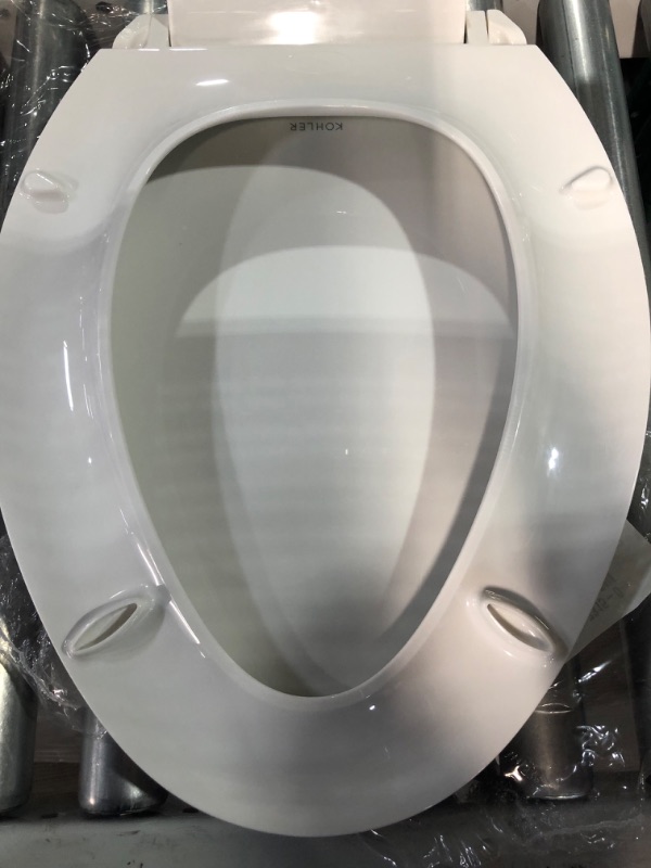 Photo 4 of (Used/see notes) KOHLER 7315-0 Cachet Quick-Release Toilet Seat, 1, White Elongated White